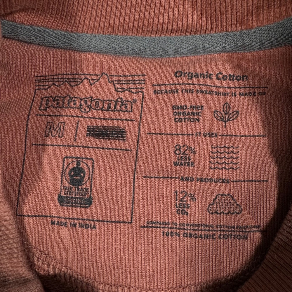 Patagonia P-6 Logo Sweatshirt Mens Medium Red Terracotta Organic Cotton Pullover - Picture 4 of 10